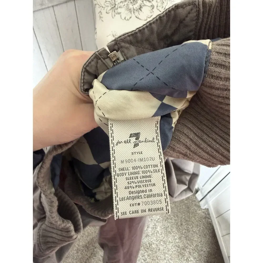 Y2K 7 Seven for All Mankind Jacket Men’s Bomber Flight Vintage Taupe Sz Large